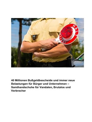 cover image of 40 Millionen Bußgeldbescheide und immer neue Gebühren für Bürger und Unternehmen